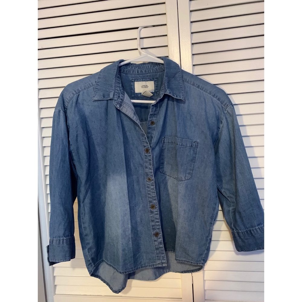 Cropped Chambray Shirt